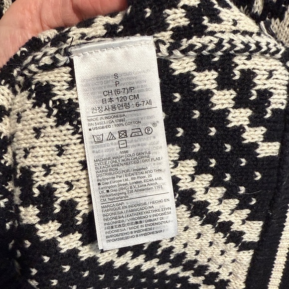 GAP Kids Black and Cream Knit Sweater Dress EUC - Picture 4 of 5